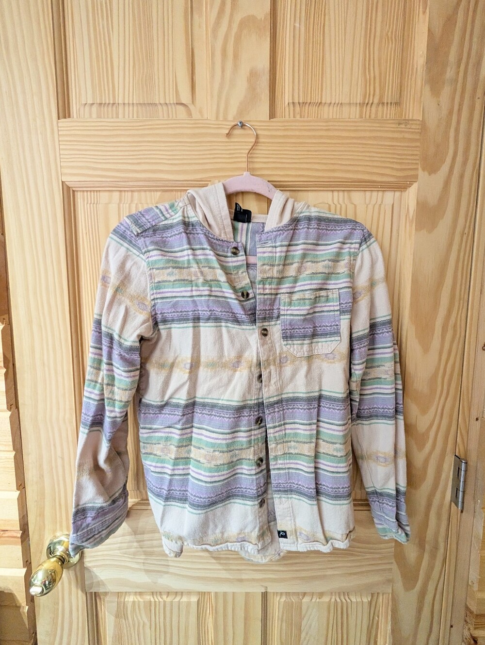 Girls L (12/14) Art Class Hooded Button-Up Shirt Jacket